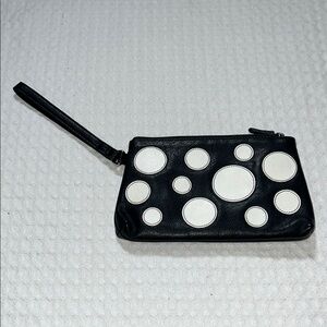 iLi New York Women’s Polka Dot Black & White Clutch Wristlet with Red Interior